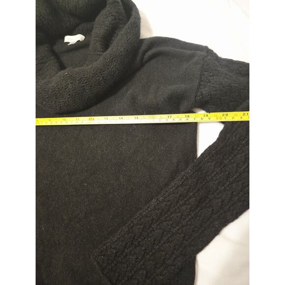 Garnet Hill Cashmere Sweater Black Cowl Neck Sz xS - Picture 7 of 9